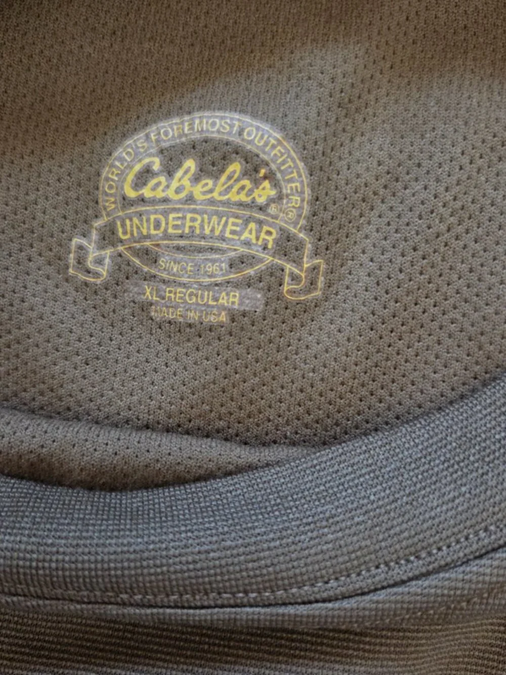 Cabelas Shirt Mens XL Brown Polartec Underwear Thermal Base Layer Long Sleeve